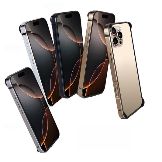 Ultra-Thin Full Metal Border TPU Anti-collision Angle Phone Case For iPhone 16ProMax 15 14 13 12 11 XR X/XS XSMax Hand Feel Friendly Hard Full Cover