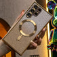 Glitter Gradient Magnetic Wireless Charge Transparent Soft Phone Case For Samsung A15 A25 A35 A55