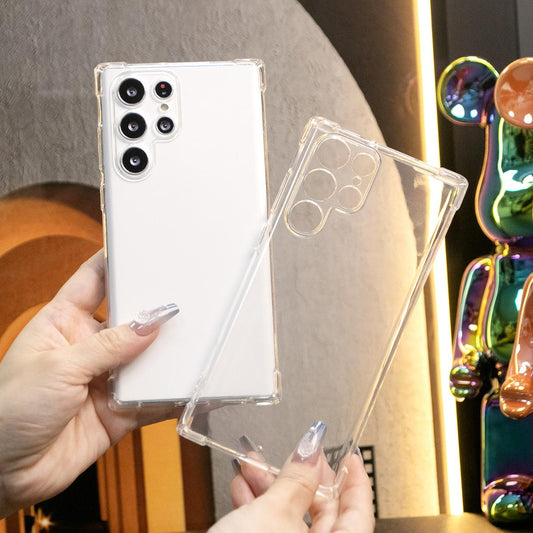 Anti-Falling Soft TPU Case For Samsung S25 S25Plus S25Ultra S24 S24FE S24Plus S24Ultra Clear Transparent Protector Cover