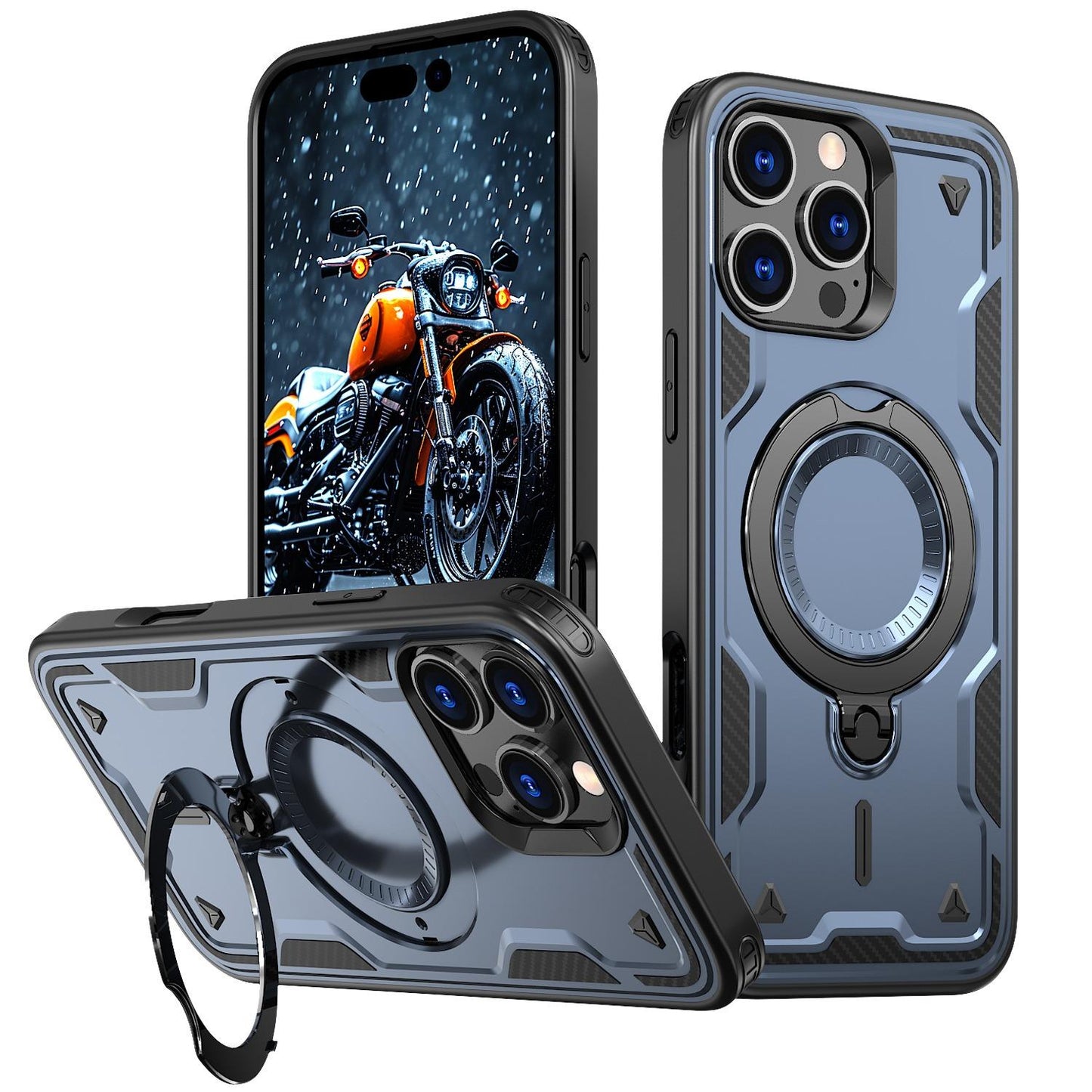 Anti-Dust Matte Anti-Fall Heavy Duty Protection Shockproof Strong Magnetic Phone Case With Rotating Metal Kickstand for iPhone 16ProMax 16 15 14 13 12 11 XR Bumper Hard Full Cover
