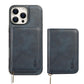 Multi-function Leather Zipper Card Case Strong Magnetic Wallet Card Holder Card Bag Case for Magsafe for iPhone 16 15 14 13 12 Pro Max Stand Cover for Samsung S25 S24 S23 Smart Phone Accessories