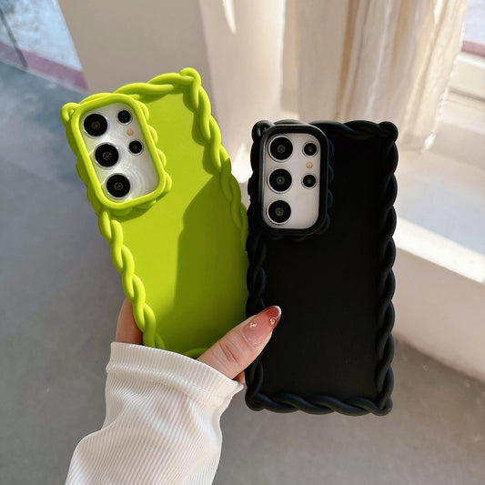 Fried Dough Twist TPU Matte Shockproof Phone Case For Samsung S25Ultra S24 A54 A55 A35 A25 A24 A14 A15 Airbag Anti-Drop Soft Full Cover