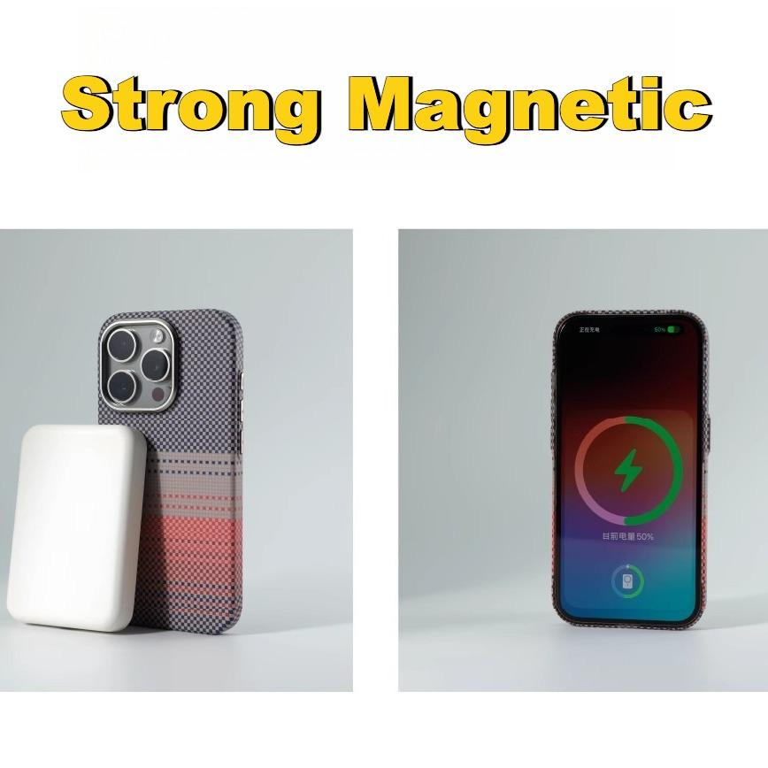 Carbon Fiber Matte Strong Magnetic Camera Hardware Shockproof Phone Case For iPhone 16ProMax 15 14 13 Support Wireless Charging Hard Full Cover
