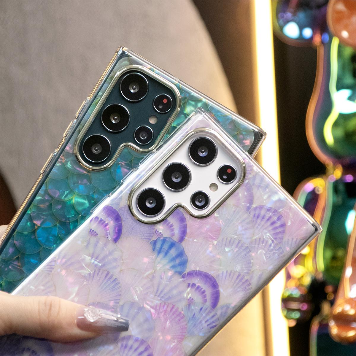 For iPhone 16 15 14 13 12 11 XR XSMax X/XS Phone Case, Leopard Shell Marbling Pattern, Glitter Colorful Luxury Elegant Camera Protection Shockproof Hard Cover