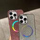 Luxury Rhinestone Glitter Plating Slim PC Strong Magnetic Phone Case For iPhone 16ProMax 15 14 13 Hard Support Wireless Charging Full Cover
