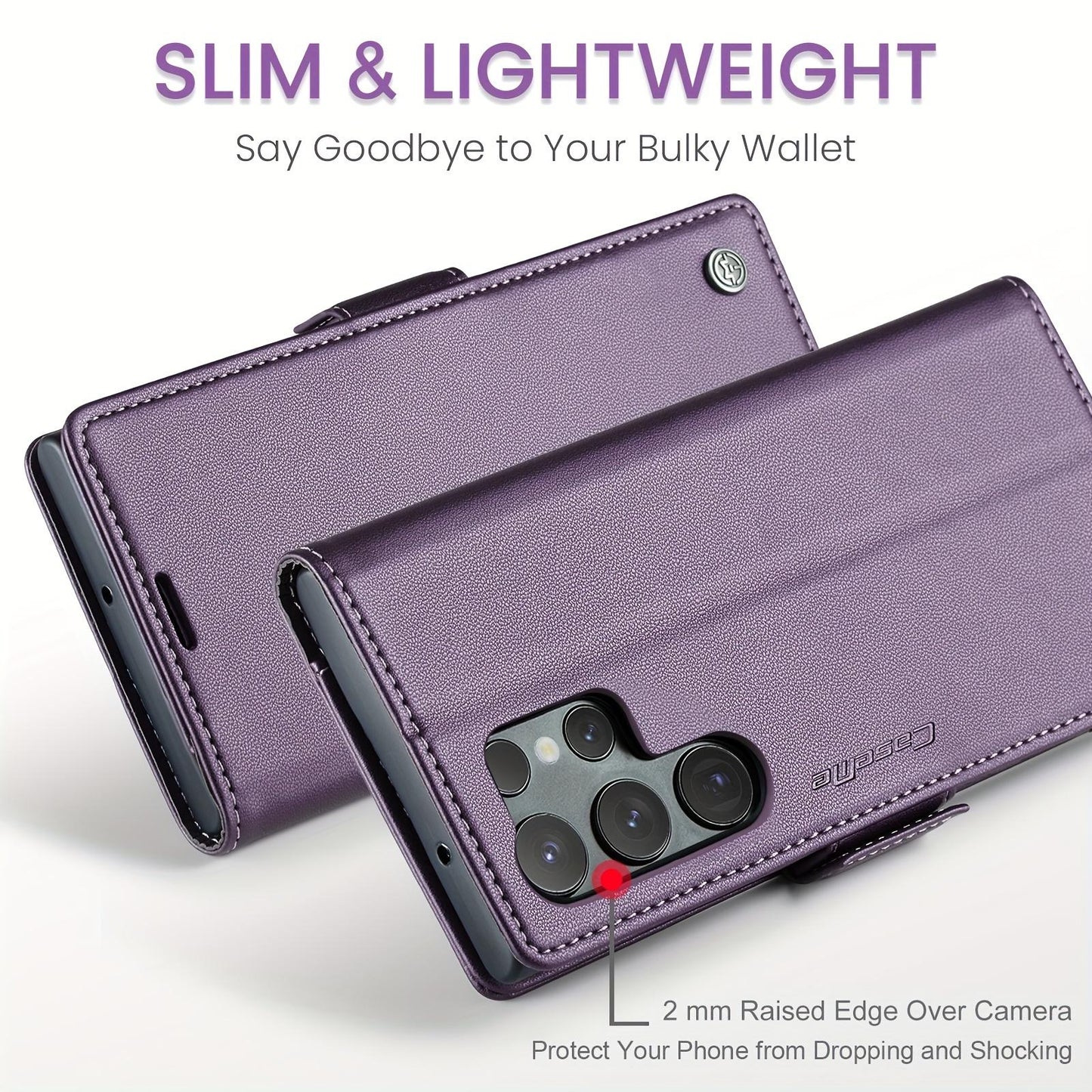 For Samsung Galaxy S24FE S24Ultra S24 S23 S22 S21 FE Plus Ultra Phone Case, Wallet Case For Women Men With RFID Blocking, Durable Faux Leather Kickstand Magnetic Clasp Shockproof Phone Case