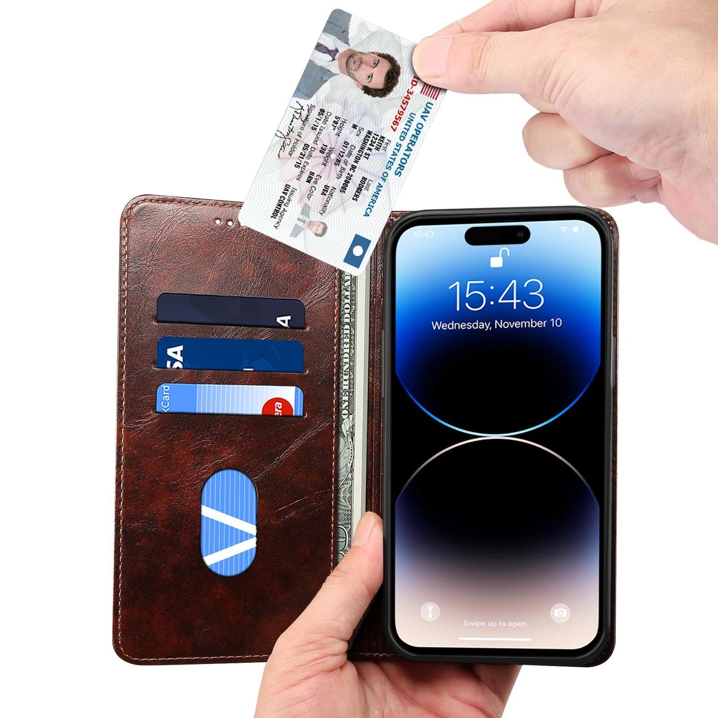 For Samsung S25 S24 S23 S22 Note20 Ultra Plus Phone Case, Smooth Surface Flip Wallet Case For Women Men Durable Faux Card Slot Leather Kickstand Magnetic Clasp Shockproof Phone Case
