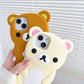 Full Silicone Lovely Bear Protection Shockproof Phone Case For iPhone 16ProMax 15 14 13 12 11 Skin Feel Soft Full Cover