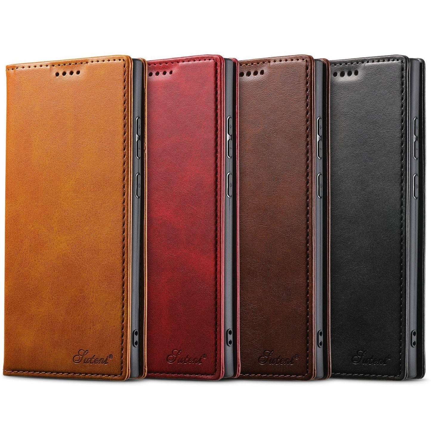 For Samsung S25 S24 S23 S22 Note20 Ultra Plus Phone Case, Smooth Surface Flip Wallet Case For Women Men Durable Faux Card Slot Leather Kickstand Magnetic Clasp Shockproof Phone Case