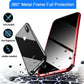 For iPhone 16 15 14 13 12 11 X XS XR XSMax Phone Case, Anti Peeping Magnetic Double Sided Full Cover Privacy Metal Bumper Tempered Glass Antispy Full Cover