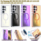Laser Gradient Chameleon Strong Magnetic Wireless Charging Phone Case For Samsung S25Ultra S25 S24 S23 S22 S21FE A06 A15 A16 A25 A35 A36 A53 A54 A55 Metal Frame Acrylic Shockproof Hard Cover