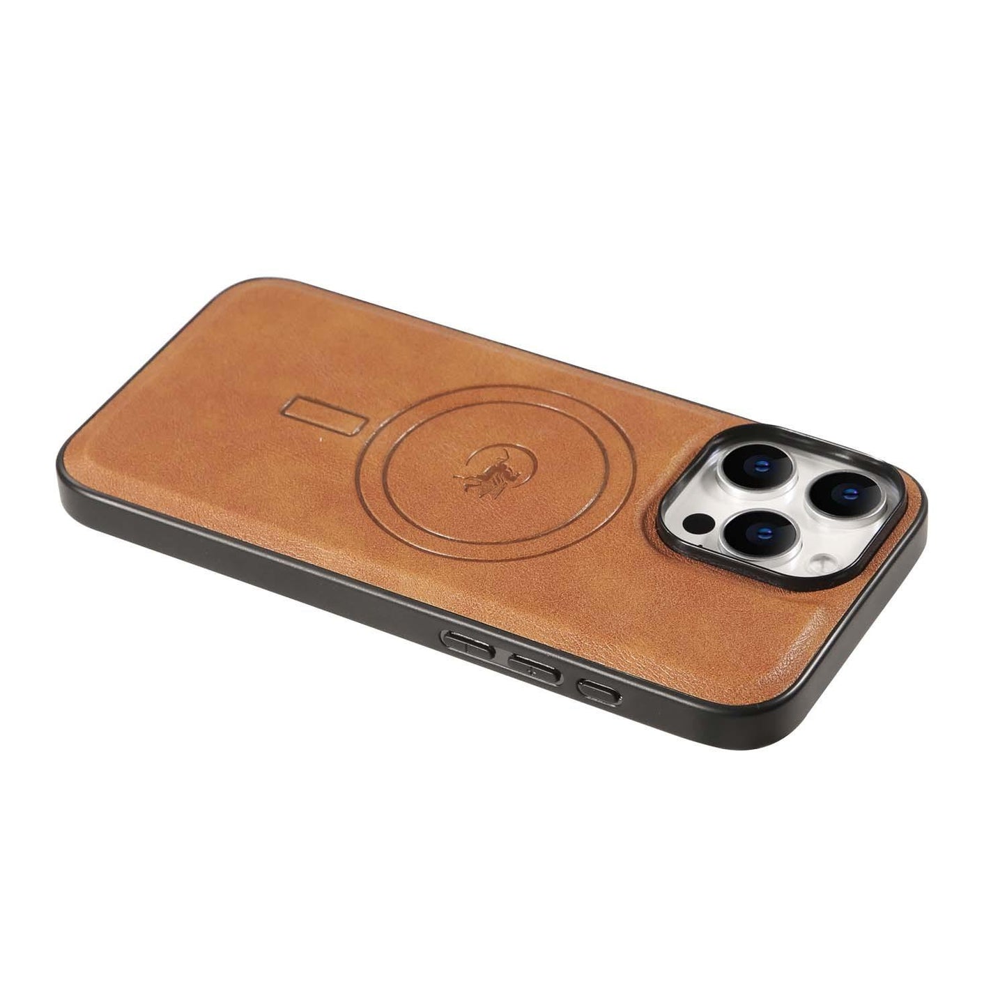 For iPhone 16ProMax 16 15 14 13 12 Leather Phone Case with Strong Magnetic, Anti-Fall for Magsafe Shockproof Business Hard Full Cover