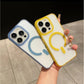 Colorful Matte Clear Macaron C Pattern Magnetic Phone Case For iPhone 16ProMax 16 15 14 13 12 11 Pro Max Plus Transparent [Not Yellowing] [Skin Feel] Shockproof Hard Full Cover