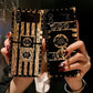 Luxury Glitter Phantom Stripe Flower Cover For Samsung Galaxy Z Flip 5 Fashion bracket Square Case For Samsung Galaxy Z Flip 4 Z Flip 3