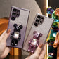 Luxury Plating 3D Candy Bear Glitter Clear Gradient TPU Plating Shockproof Soft Phone Case For Samsung S25 S24 S23 S22 S21 Note20