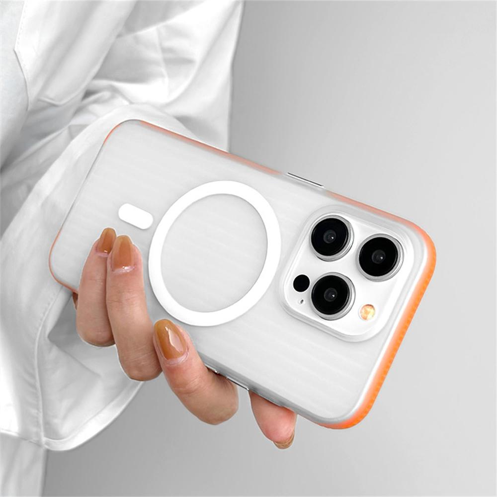 Luxury Transparent Matte Magnetic Wireless Charger Phone Case For iPhone 16 15 14 13 Pro Max Armor Bumper Shockproof Cover