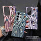 For Samsung S25Ultra S25 S24 A56 A55 A54 A36 A35 A26 A25 A16 A15, Rhinestone Fancy Shape Cool Wrinkled Tin Foil Pattern Plating Hollow Heat Dissipation Case Cooling Soft Back Cover