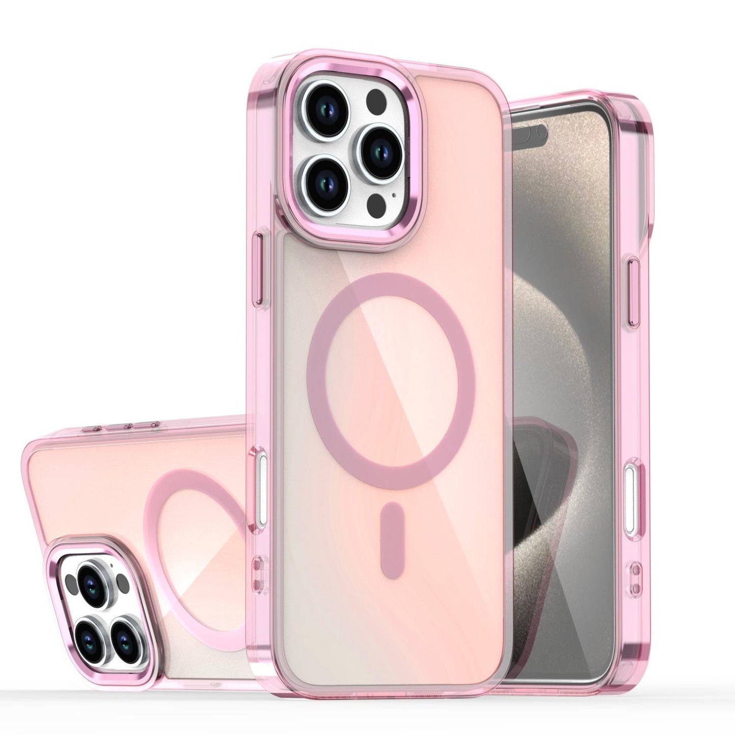 Slim Laser Gradient Chameleon Strong Magnetic For Magsafe Wireless Charging Phone Case For iPhone 16 15 14 13 12 11 Pro Max Plus Metal Frame TPU Acrylic Shockproof Hard Full Cover