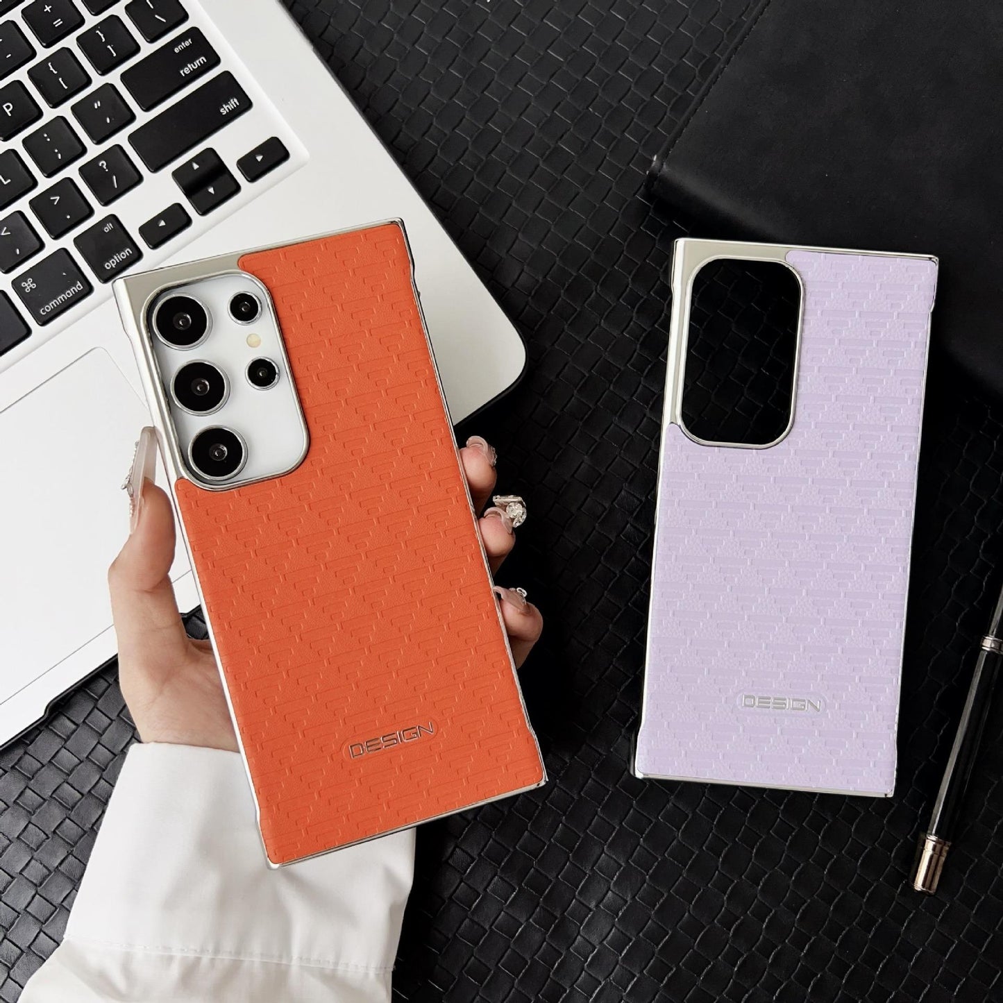 For Samsung S25Ultra S25+ S25 S24Ultra S24+ S24 Phone Case, Premium Printing Matte Plating Cooling PC Frameless Leather Ultra Slim, Camera Protection Cover Hard Cover