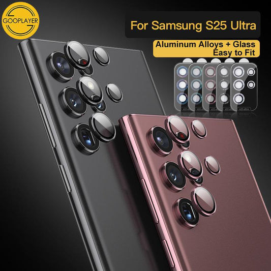 Camera Lens Protector Aluminum Alloy Metal Tempered Glass Camera Film For Samsung S25Ultra S25 S25Plus S24 Ultra S24FE