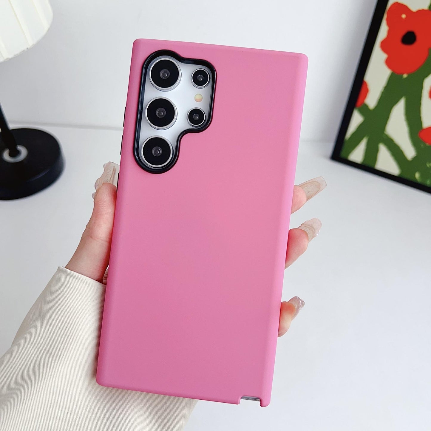 Matte Liquid Silicone Slim Phone Case For Samsung S25Ultra S24 S23 S22 Skin Feel PC Shockproof Soft Full Cover