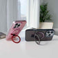 Glitter Strong Magnetic Kickstand For Magsafe Phone Case For iPhone 16 15 14 13 12 11 Pro Max Plus Metal Frame Acrylic Shockproof Hard Cover