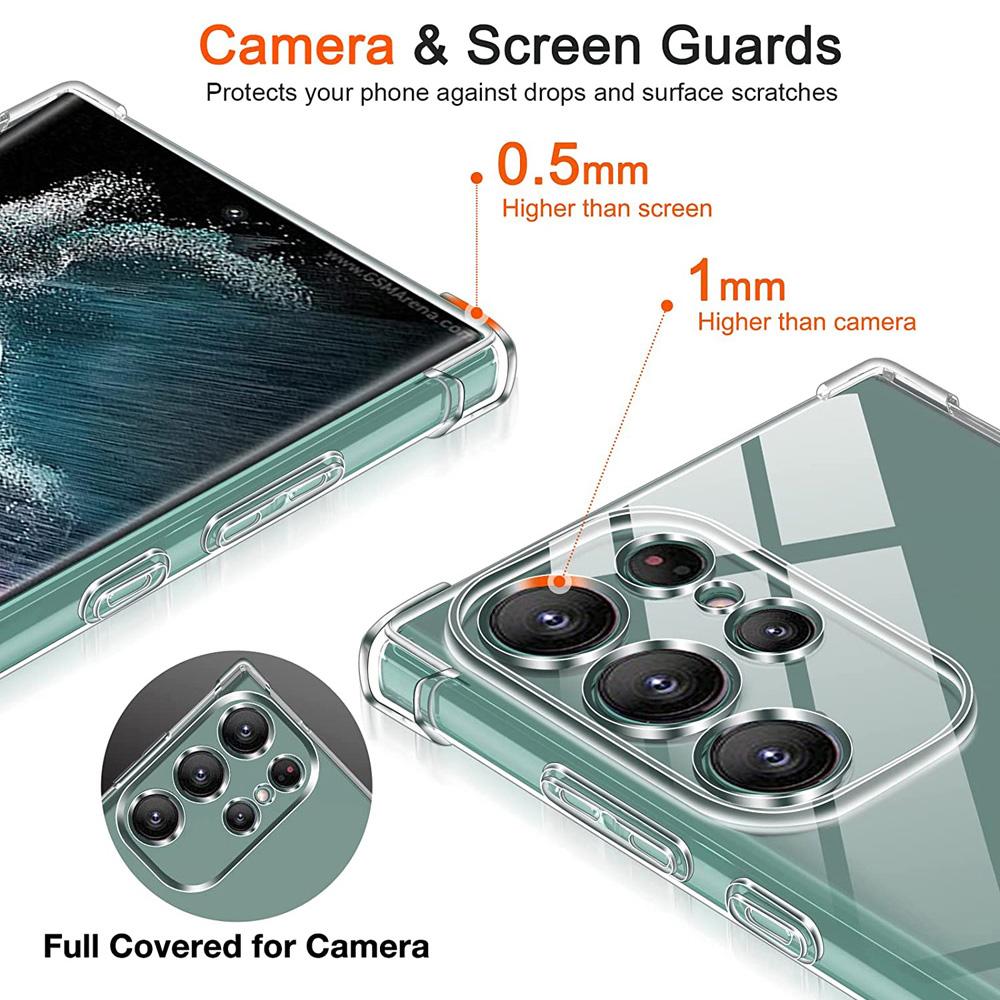 Anti-Falling Soft TPU Case For Samsung S25 S25Plus S25Ultra S24 S24FE S24Plus S24Ultra Clear Transparent Protector Cover
