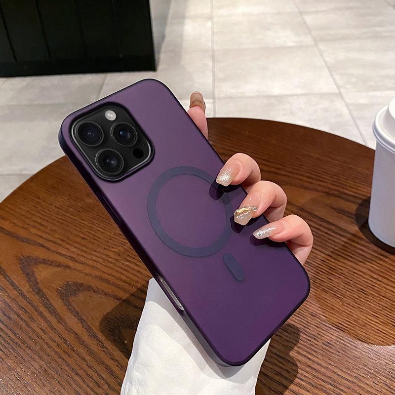 Matte PC Ultra Thin Transparent Magnetic Frozen Fog Phone Case For iPhone 16ProMax 15 14 13 12 Not Yellowing Clear Hard Full Cover