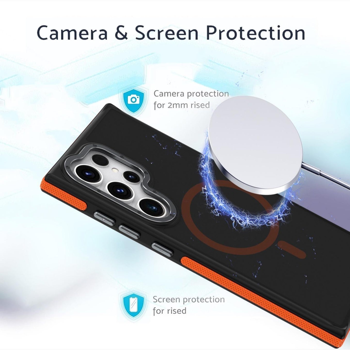 For Samsung S25Ultra S25 S24 S23FE A15 A14 A25 A24 A34 A35 A54 A55 Strong Magnetic Phone Case, Metal Camera Protection, Elegant Matte Case Shockproof Bumper Hard Full Cover