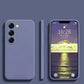Square Liquid Silicone Matte Shockproof Phone Case For Samsung S25 S24 S23 Camera Protect Soft Cover