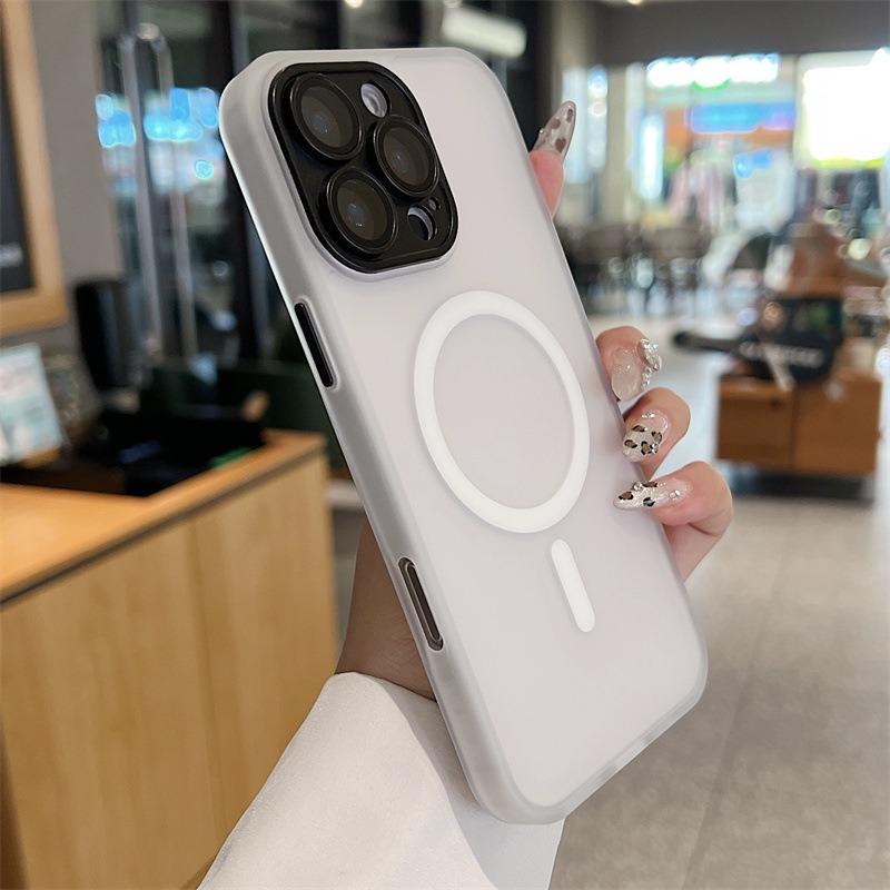 For iPhone 16ProMax 16 15 14 13 12 11 Plus Pro Max Phone Case, Matte Transparent Magnetic Acrylic Slim, Camera Len Protector Cover Protection Hard Full Cover