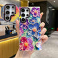 For Samsung S25 S24 S23 S22 Phone Case with Diamond Lens Protectors, Luxury Panda Leopard Rainbow Butterfly Elephant Oil Painting Metal Camera Frame Anti-drop Hard Shockproof Full Cover
