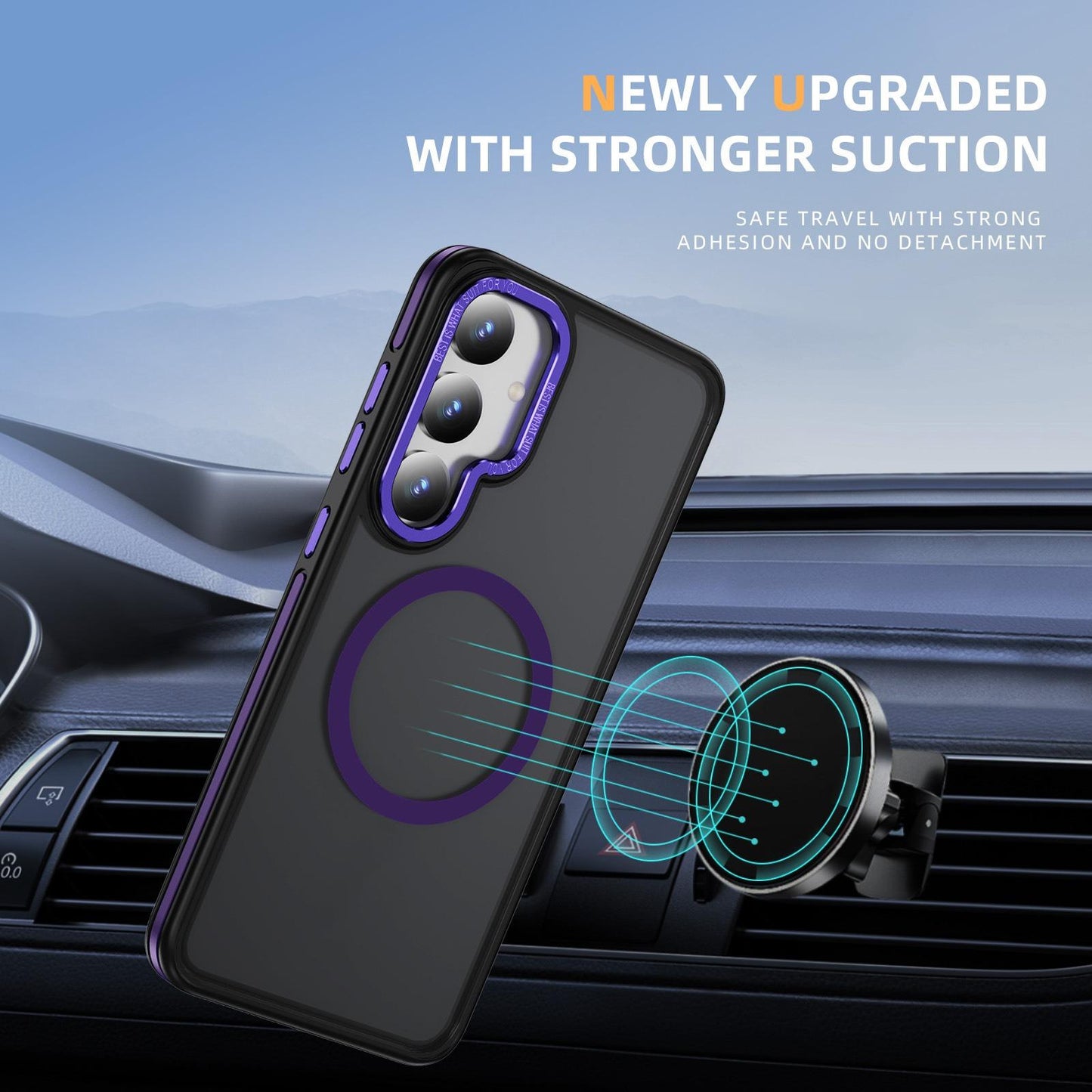 Two-tone Matte Transparent Anti-Dust Anti-Fall Bumper Shockproof Strong Magnetic Phone Case for Samsung S25Ultra S24 S23FE S23 A14 A15 A25 A35 A54 Bumper Hard Cover