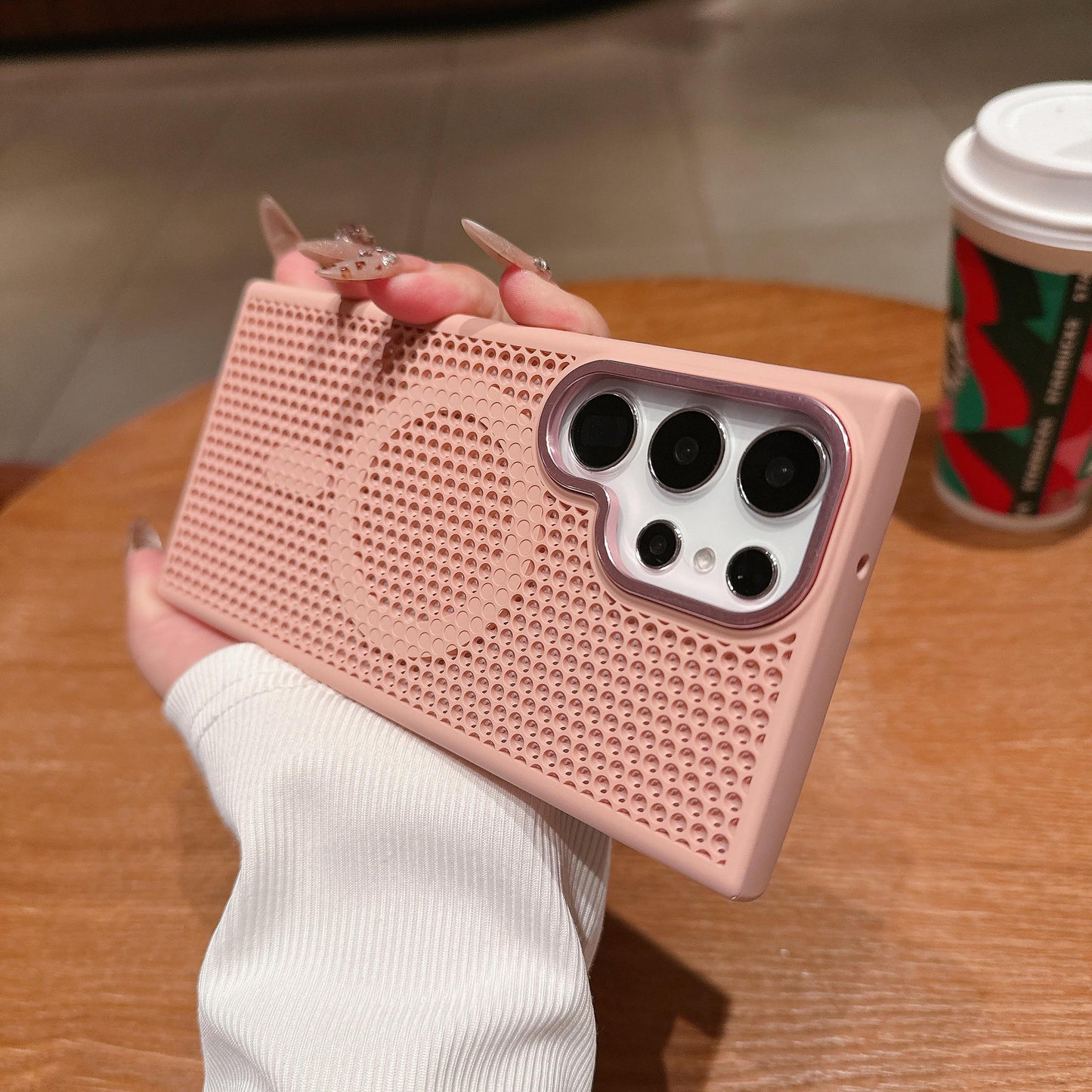 For S25Ultra S25 S24 S23 Phone Case, Thin Magnetic Cooling PC Luxury Metal Camera Frame Protection For Magsafe Heat Dissipation Hard Full Cover