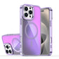 Slim Laser Gradient Chameleon Strong Magnetic For Magsafe Wireless Charging Phone Case For iPhone 16 15 14 13 12 11 Pro Max Plus Metal Frame TPU Acrylic Shockproof Hard Full Cover