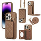 For iPhone 16ProMax 16 15 14 13 12 11 Leather Phone Case with Double Folding Wallet Lanyard, Anti-Fall Card Slot Mirror Ring Kickstand Shockproof Business Hard Full Cover