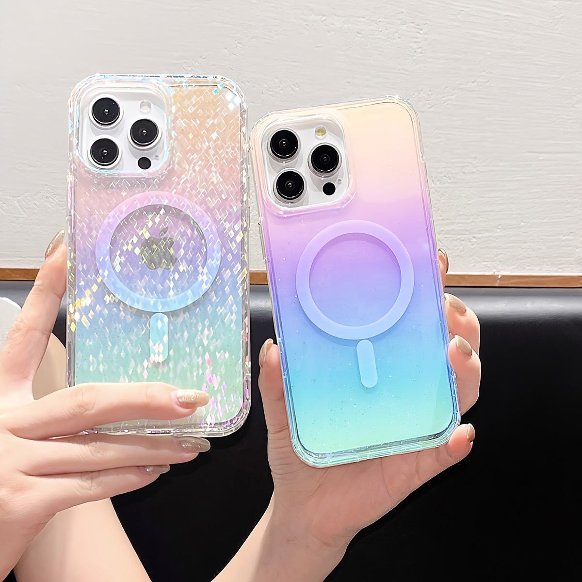 Dazzling Shining Magnetic Phone Case for Samsung S25 S24 S23 S22 Ultra Plus FE Luxury Glitter Clear Magnetic Phone Case For Girls