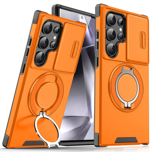 Heavy Duty Rugged Hybrid Armor 2 in 1 Slide Camera Lens Protective Phone Case for Samsung Galaxy S24 S25 Ultra A26 A36 A56