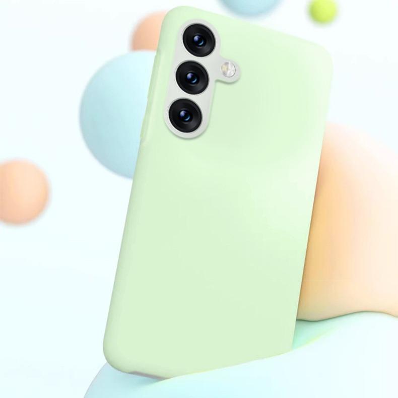 Luxury Lovely Liquid Silicone Jelly style Precision Len Protection Phone Case For Samsung S25Ultra S24FE S25 S24 S23, Soft Skin Feel Silicone Shockproof Soft Cover With Microfiber Lining
