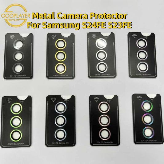 For Samsung Galaxy S24FE S23FE Camera Lens Protector Aluminum Alloy Metal Tempered Glass Camera Film
