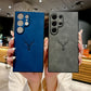 For Samsung S25Ultra S25Edge S24 S23 S22 S21 Note20 A16 A26 A36 A55 A56 Case, Deer Pattern Matte Suede Leather Shockproof Hard Phone Case