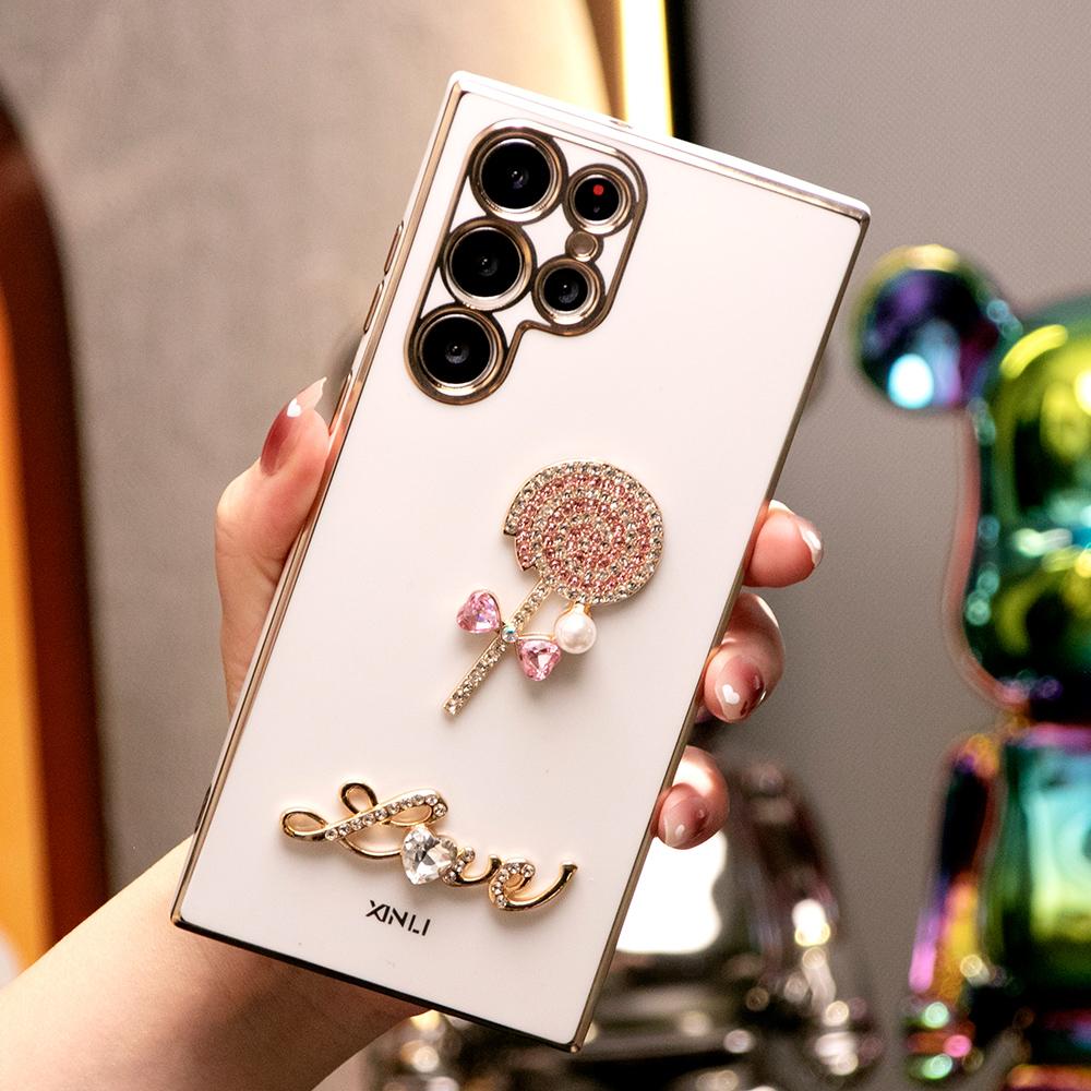 Love lollipop Plating Phone Case for Samsung A16 A15 A24 A25 A34 A35 A52 A53 A54 A55 A06
