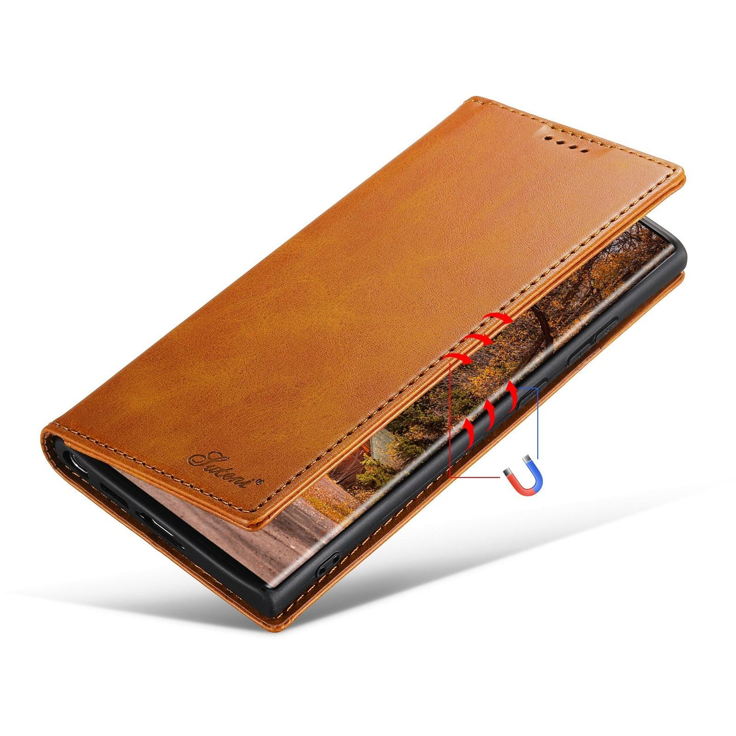 For Samsung S25 S24 S23 S22 Note20 Ultra Plus Phone Case, Smooth Surface Flip Wallet Case For Women Men Durable Faux Card Slot Leather Kickstand Magnetic Clasp Shockproof Phone Case