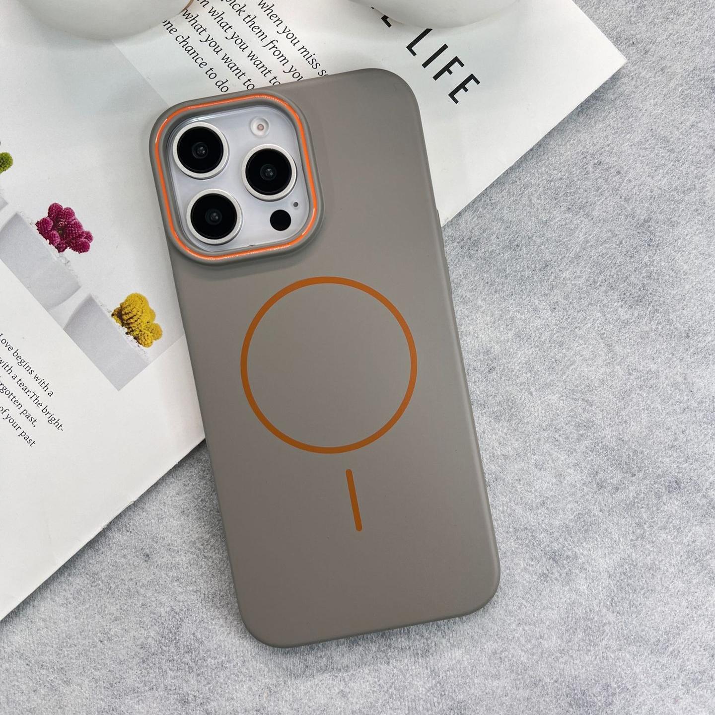 Matte Magnetic Two-tone Slim PC Phone Case For iPhone 16ProMax 15 14 13 12 11 X/XS XSMax Skin Feel Bumper Shockproof Hard Full Cover