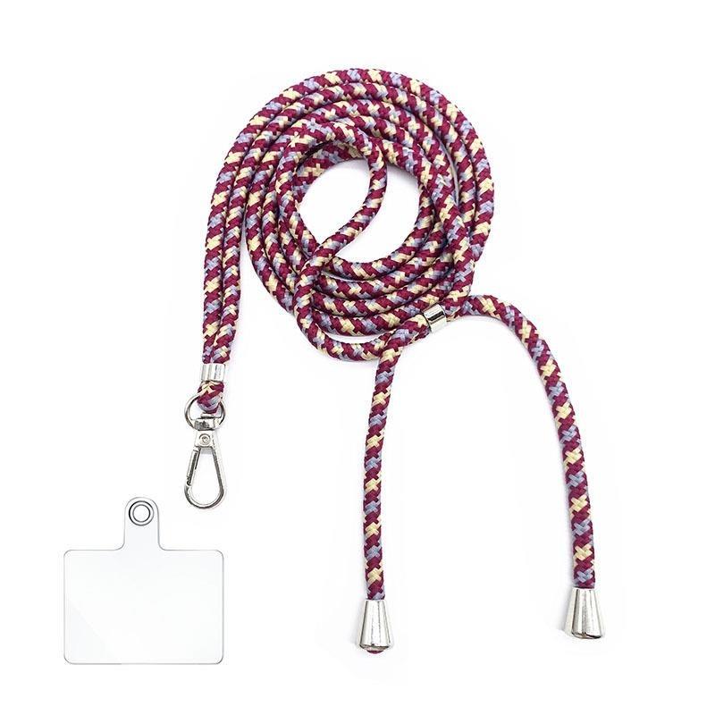 6MM Colorful Adjustable Crossbody Phone Lanyard Strap Mobile Phone Hanging Rope Detachable Rotatable Clasp Phone Neck Straps Anti-lost Lanyards for Telephone Jewelry
