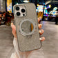 Bling Rhinestone Plating Diamonds Magnetic Wireless Charging Phone Case With Luxury Glitter Mirror Magnetic Kickstand For Samsung S24 S23 S22 Shockproof Protection Soft Bumper Cover