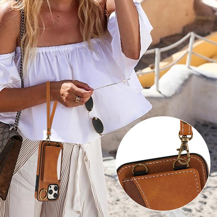 For Samsung S25Ultra S24 S23 S22 A16 A15 A35 A55 Leather Phone Case with Double Folding Wallet Wristband, Anti-Fall Card Slot Kickstand Shockproof Business Hard Full Cover
