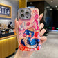 For iPhone 16ProMax 16 15 14 13 12 11 Phone Case with Diamond Camera Kickstand, Dolphin Whale Panda Elephant Snake Animal, Oil Painting Camera Frame Anti-drop Hard Shockproof Full Cover