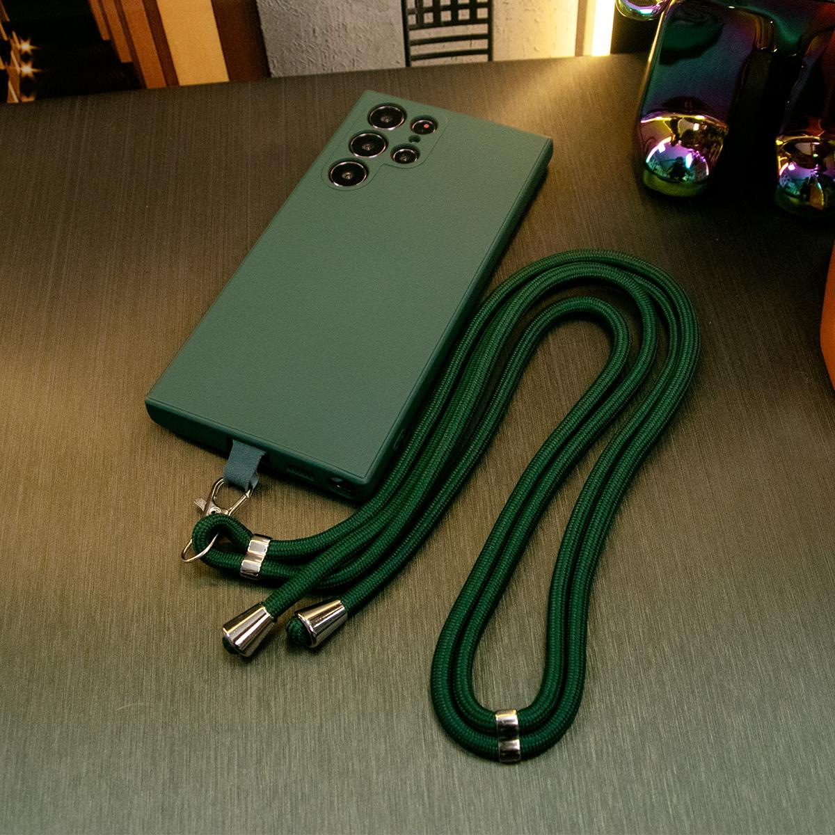 Silicone Matte Phone Case With Woven Lanyard For Samsung S25 S24 S23 S22 Camera Protect Soft Cover