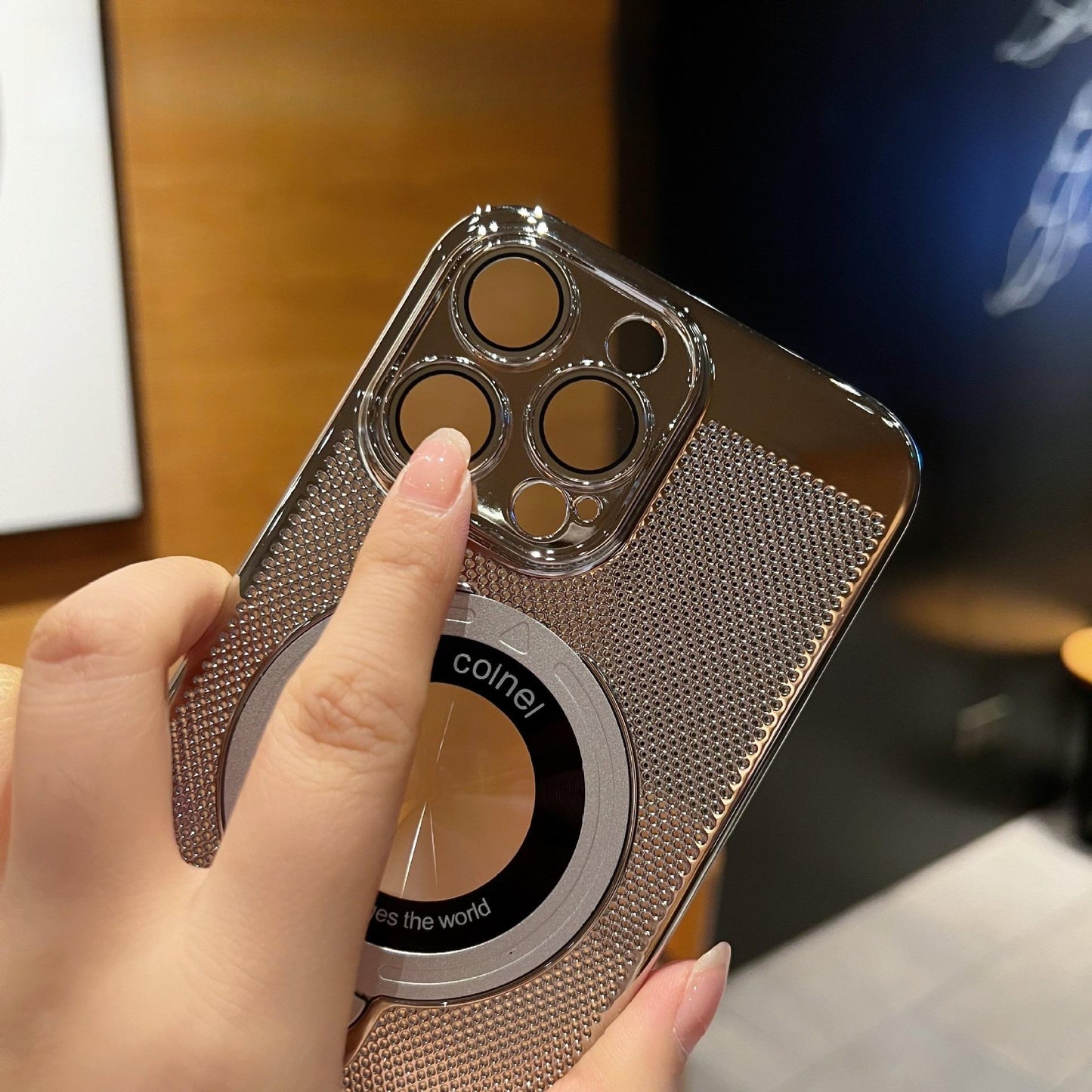 Ultra Slim Plating PC with Len Protector Cooling Phone Case with Metal Kickstand For iPhone 16ProMax 15 14 13 Shockproof Support Wireless Charging Hard Full Cover